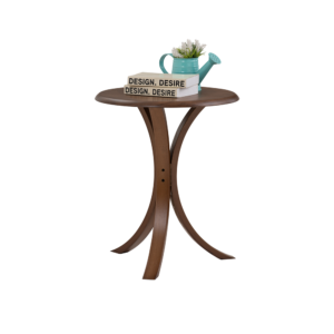 Modern Style Round Side Table with MDF + Lacquer Top and HDF Leg in Cocoa