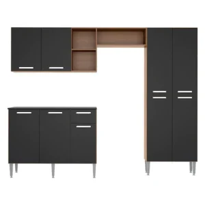 KITCHEN PANTRY CABINET STORAGE SET W/ 2 LED LIGHTS