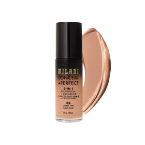MILANI CONCEAL+ PERFECT 2-IN-1 FOUNDATION+ CONCEALER- LIGHT TAN (1 FL. OZ.)