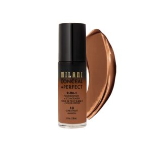 MILANI CONCEAL+PERFECT 2-IN-1 FOUNDATION+ CONCEALER- CHESTNUT(1 FL. OZ.)