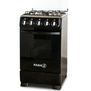 PANAS 20 IN. GAS OVEN, BLACK W/ STAINLESS STEEL WORKTOP
