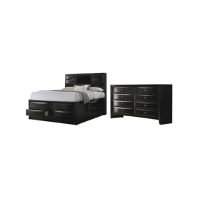 BLACK BEDROOM SET-  4PCS