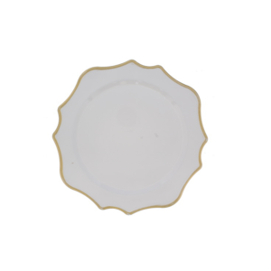 13 PP PLASTIC CHARGER PLATE WITH GOLD COLOR RIM