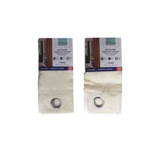 1PC JACQUARD SOLID WINDW CURTAIN W 8 GROMMETS-CREAM