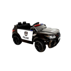 KIDS RIDE ON CAR POLICE ELECTRIC CAR DOUBLE DRIVE 12V BATTERY- BLACK