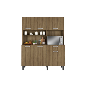KITCHEN CABINET- 6 DOORS 1 DRAWER- 140CM BROWN