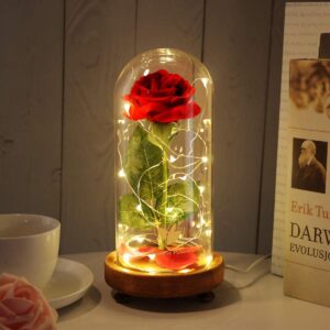 LED LIGHT FLOWER- ETERNAL ROSE, ROMANTC HOME DECORATION, WEDDIND ANNIVERSARY, BIRTHDAY GIFT- RED