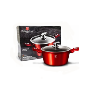 BERLINGER HAUS BLACK CASSEROLE POT COATED WITH LID- 24CM