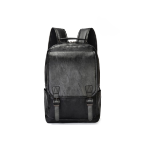 LEATHER BACKPACK FOR MEN- BLACK