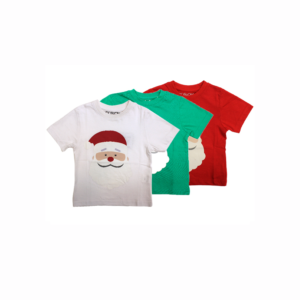 INFANT S/S ROUND NECK T-SHIRT- WHITE-2X RED-GREEN