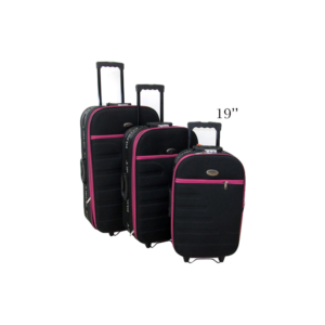 LUGGAGE BAG BLACK AND PINK- LADIES SUITCASE- 19''