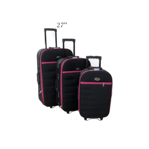 LUGGAGE BAG BLACK AND PINK- LADIES SUITCASE- 27''