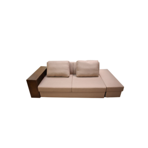 SOFA BED, SEATER WITH PILLOW- BROWN