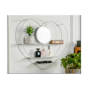 SHELF WITH MIRROR- WHITE