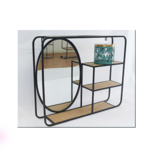 METAL SHELVING WITH MIRROR- BLACK