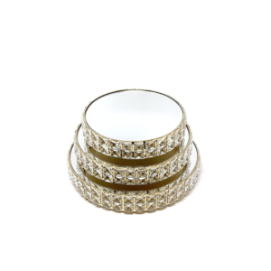 GOLDEN CAKE TRAY- STAND MIRROR WITH PLATE- 2.15KG/PC