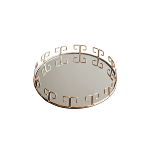 TRAY GOLDEN MATERIAL GLASS+ METAL+ WITH OVERGILD 1.3KG/PC