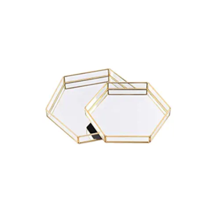 GOLDEN TRAY, GLASS+ METAL WITH OVERGILD- 1.6KG/PC: