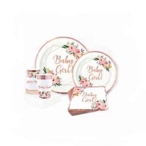 BABY GIRL PARTY TABLEWARE SET- PINK