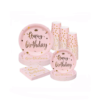 PARTY TABLEWARE SET FOR BIRTHDAY- PINK