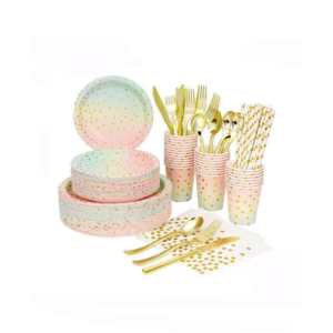 PARTY TABLEWARE SET (NAPKING,SPOON, FORK,...)- DECOR MULTICOLOR