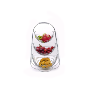 STAINLESS FRUIT BASKET FOR COUNTER, METAL BASKET RACK