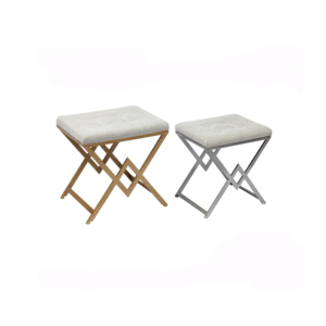 STAINLESS STEEL GOLD VELVET BENCH