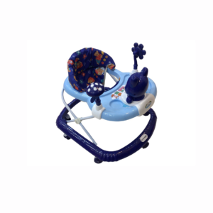 BABY WALKER BLUE- CAR, ADJUSTABLE HEIGHT, STROLLER WITH 8 WHEELS, FOLDABLE, BRAKE