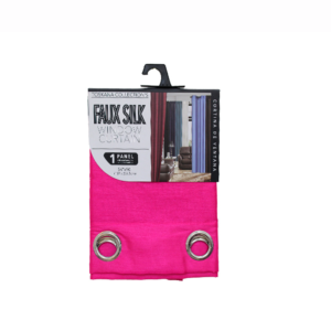 WINDOW CURTAIN FAUX SILK 1 PANEL- 54''*90''(137*228.5CM)- PINK: