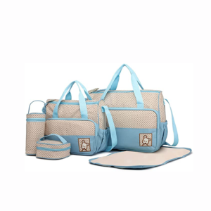 BABY DIAPER BAG PORTABLE NAPPY CHANGING BASKET STORAGE MULTIFUNCTIONAL 5 PCS SET MATERNITY MOMMY HANDBAG