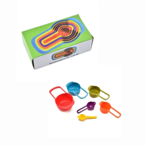 FREE SAMPLE ECO-FRIENDLY MEASURING, CUP PLASTIC MEASURING, CUP 6-PIECE BAKING TOOL SET RAINBOW COLOR, COMBINATION MEASURING SPOON