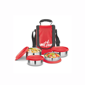 24PCS MILTON TASTY 4 STAINLESS STEEL LUNCH BOX- RED :