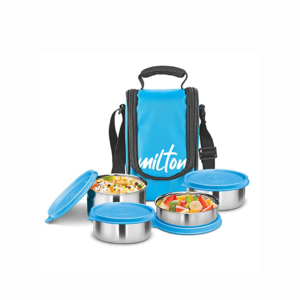 MILTON TASTY 4 STAINLESS STEEL LUNCH BOX, 24PCS, BLUE