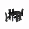 DINING TABLE 6 CHAIRS-  BLACK