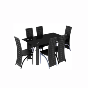 DINING TABLE 6 CHAIRS-  BLACK