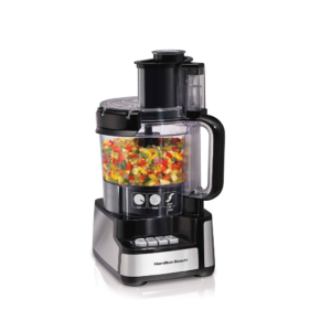 HAMILTON BEACH STACK AND SNAP 12-CUP 450 WATT COUNTERTOP FOOD PROCESSOR- BLACK