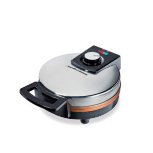 BELGIAN WAFFLE MAKER WITH NON-STICK COPPER CERAMIC PLATES, BROWNING CONTROL, INDICATOR LIGHTS, STAINLESS STEEL