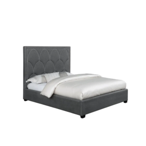 COASTER- BOWFIELD UPHOLSTERED BED WITH NAILHEAD TRIM CHARCOAL