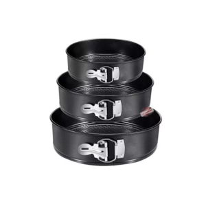 SET 3 PCS DETACHABLE NON-STICK PASTRY CAKE MOLD- BLACK