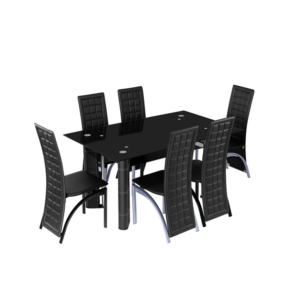 DINING TABLE 6 CHAIRS- BLACK