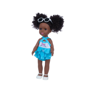 BLACK DOLLS BABY 14 INCH TALL REAL LIFE LOOK VINYL GIRL DOLL BLACK SKIN DOLL WITH AFRO HAIR