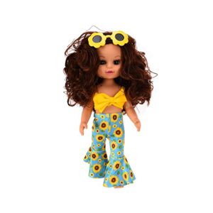 GIRL DOLL, CURLY HAIR 14 INCH GIRL DOLL