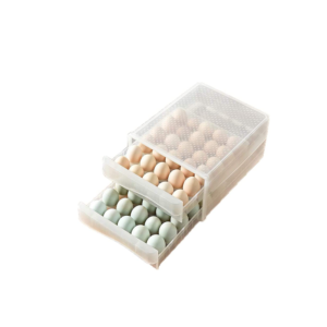 TRANSPARENT PLASTIC KITCHEN DRAWER TYPE 60 GRID DOUBLE LAYER STACKABLE CHICKEN EGG