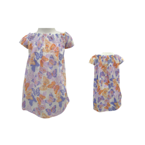 BABY GIRL'S DRESS- (BURTTERFLY MULTICOLOR)
