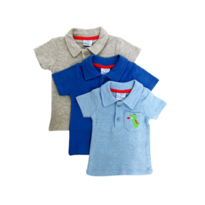 BOYS T-SHIRT 0-12M, BLUE/GREY