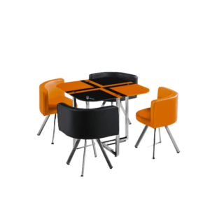RESTAURANT DINING WITH FOUR CHAIRS SET(1+4) 900*900*750MM (1 SET/3CTN)