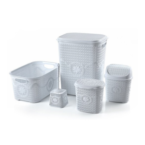 BATHROOM SET (1SET)- BLUE AND PINK