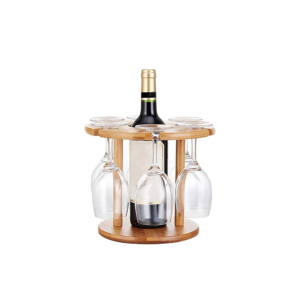 ELEGANT ROUND SHAPE WINE RACK, WINE HOLDER, CREATIVE ORNEMENT WOOD