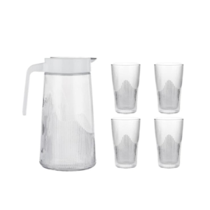 GLASS SET, LARGE CAPACITY POT WITH CUPS