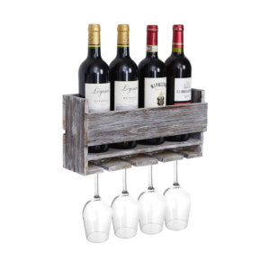 BOTTLE HOLDER WITH GLASS HOLDER BAR WALL WINE DECOR